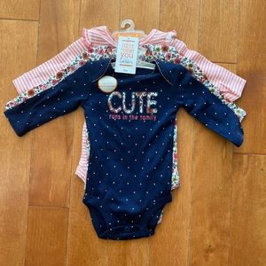 3 Carter’s Baby Girl Long Sleeve Onesies